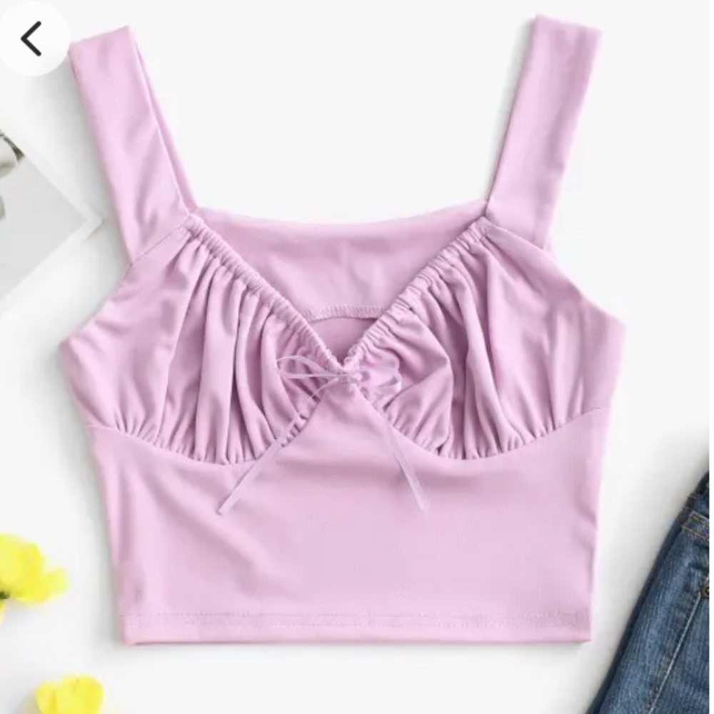 Lilac crop tank top
